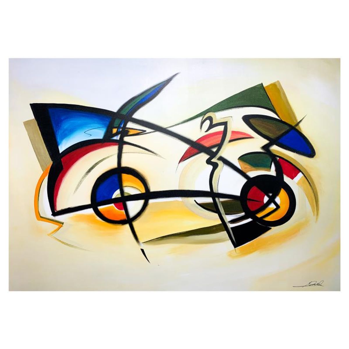 Alfred Gockel, "Space Car" Hand Signed Limited Edition on Canvas with Letter of Authenticity.