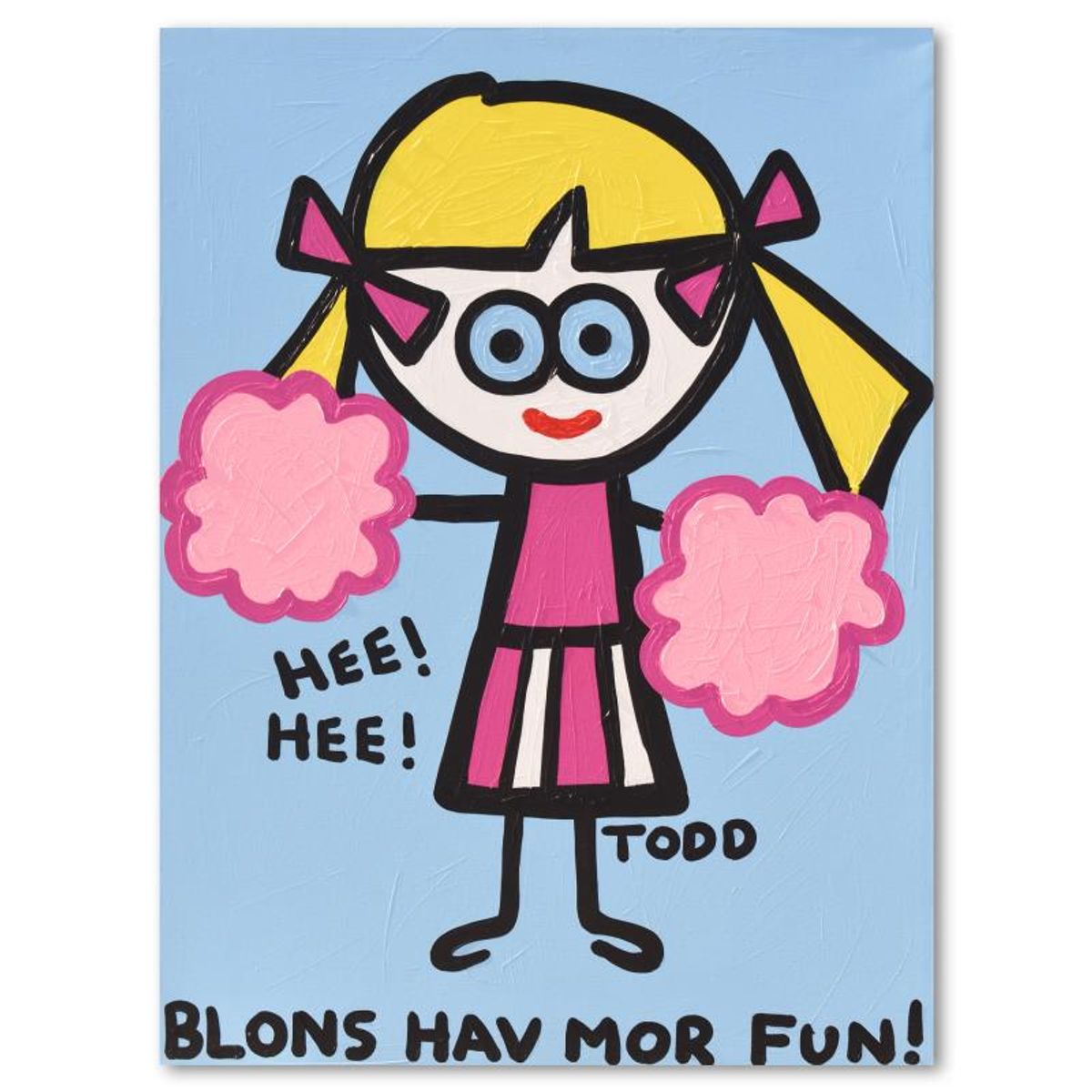 Todd Goldman, "Blondes Have More Fun" Original Acrylic Painting on Gallery Wrapped Canvas (36" x 48"), Hand Signed with Letter of Authenticity.