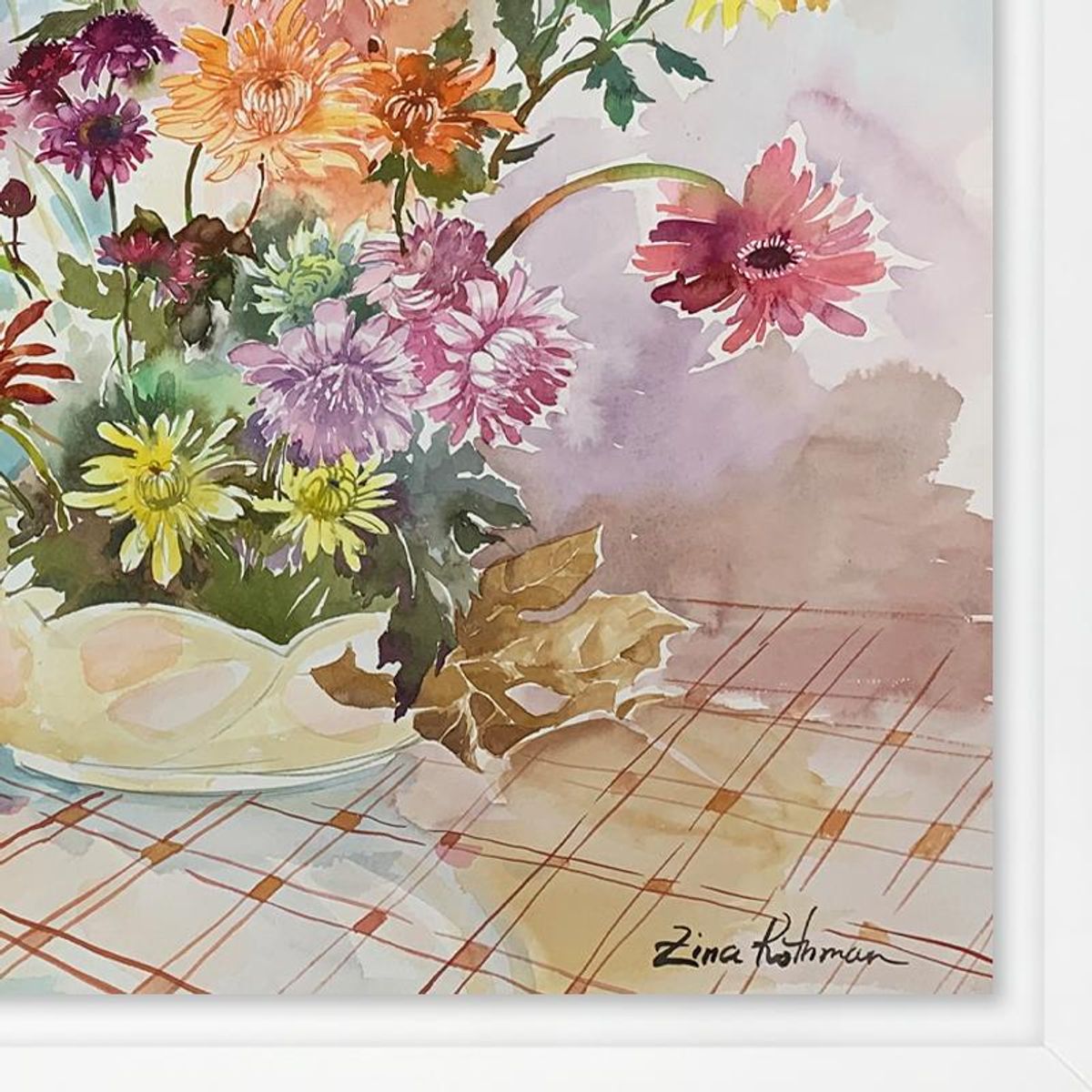 Zina Roitman, Framed Hand Signed Original Painting with Letter of Authenticity.