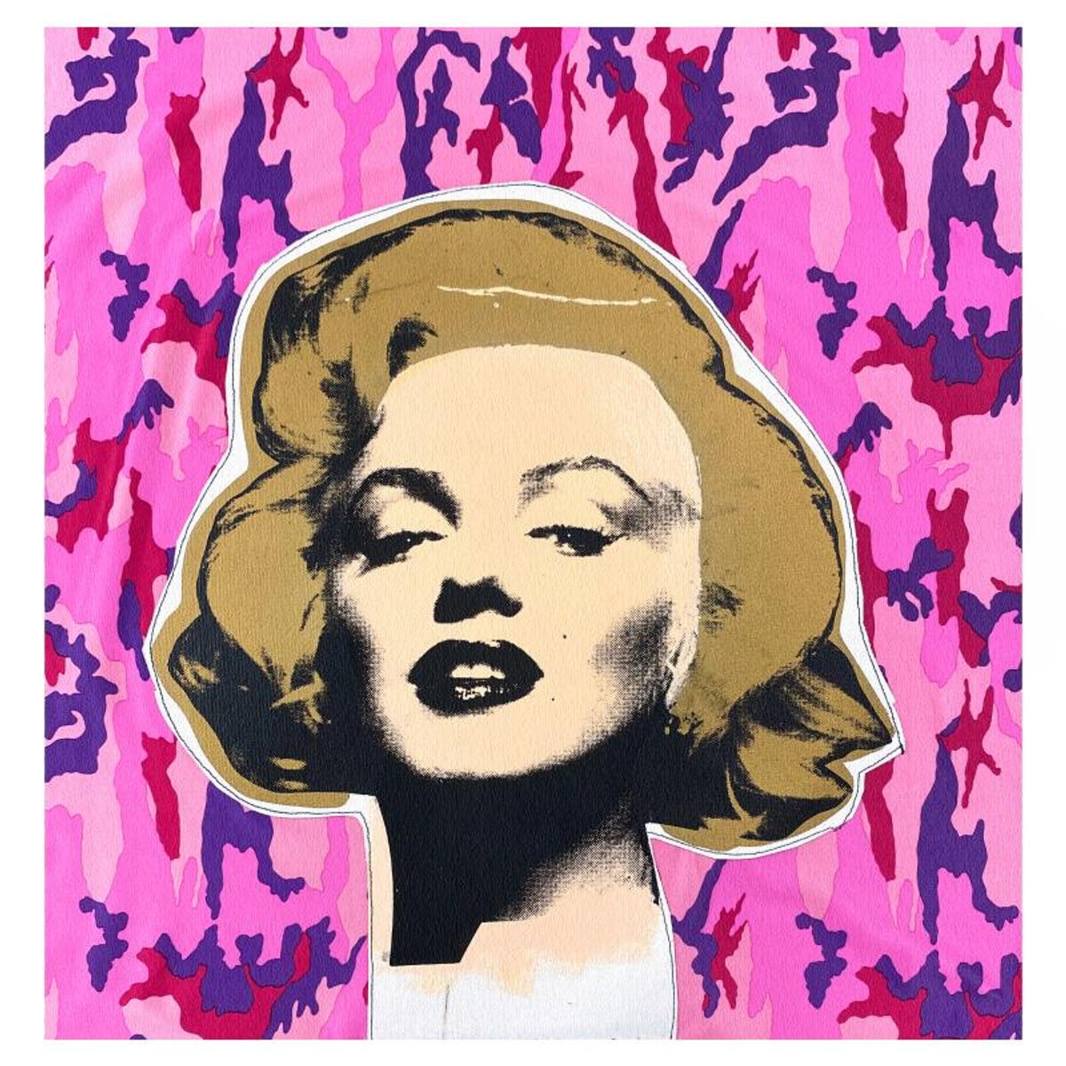 Steve Kaufman (1960-2010), "Marilyn Monroe" Hand Embellished Limited Edition Mixed Media Silkscreen on Canvas and Fabric, CP Numbered 4/50 and Hand Signed with LOA.
