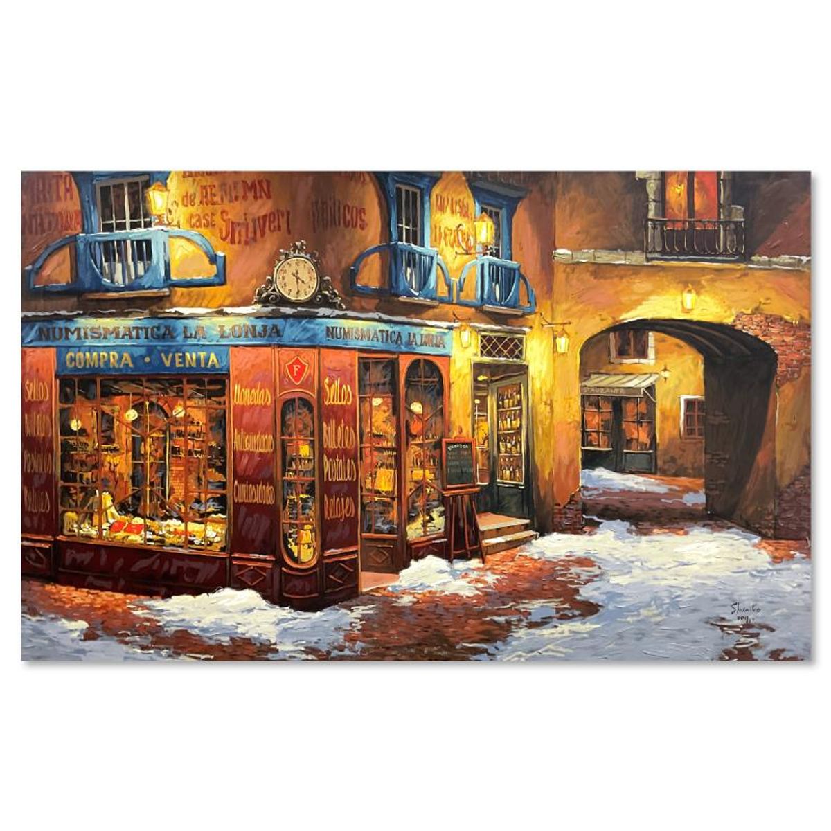 Viktor Shvaiko, "Light on the Snow" Hand Embellished Limited Edition Printer's Proof on Canvas (26.5" x 43"), Numbered 1/1 and Hand Signed with Letter of Authenticity.