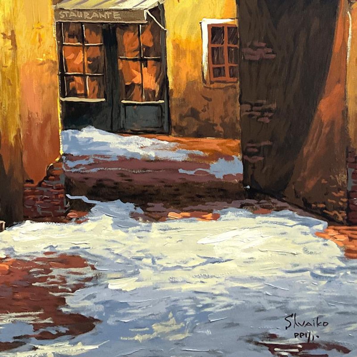 Viktor Shvaiko, "Light on the Snow" Hand Embellished Limited Edition Printer's Proof on Canvas (26.5" x 43"), Numbered 1/1 and Hand Signed with Letter of Authenticity.