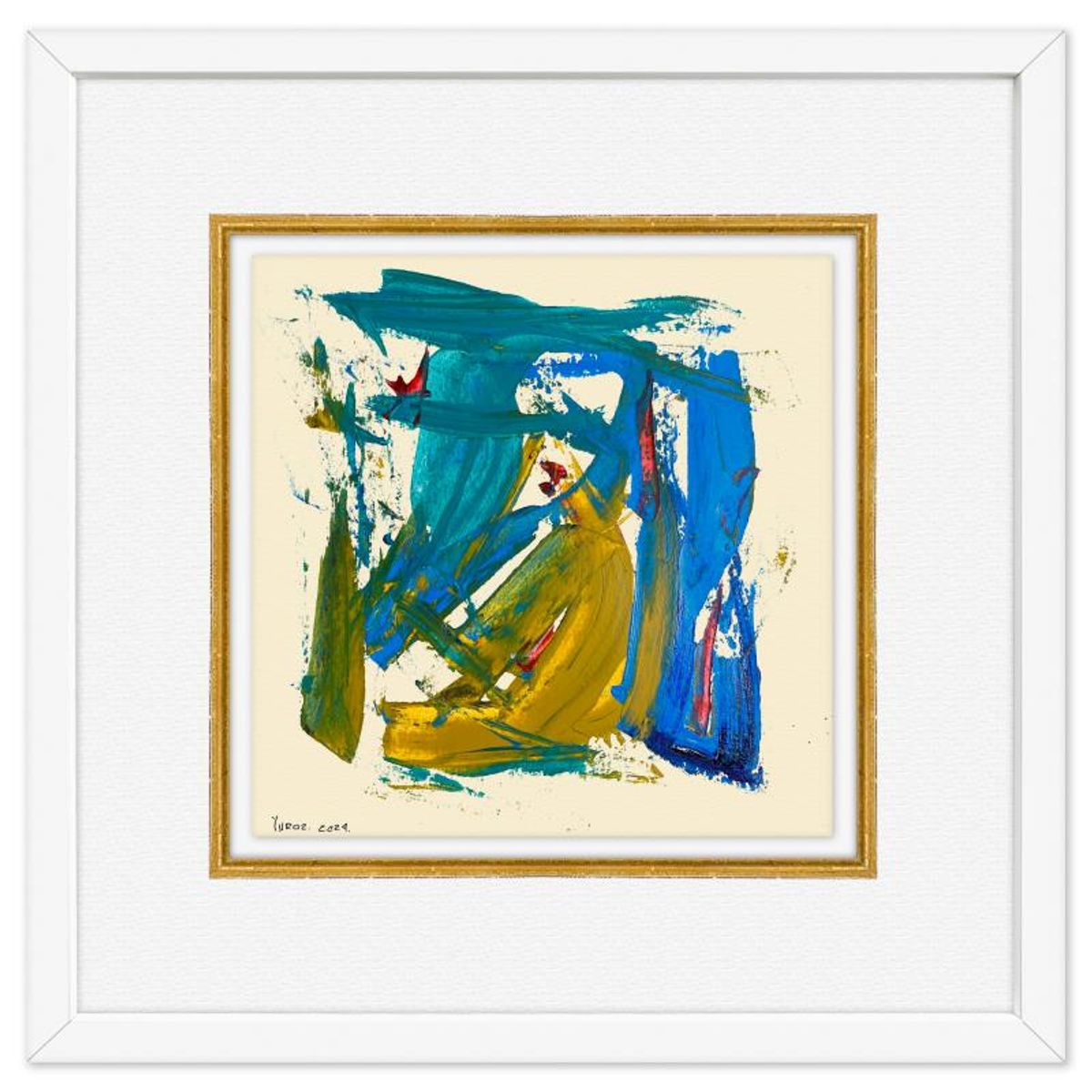 Yuroz, Framed Original Painting, Hand Signed with Letter of Authenticity.