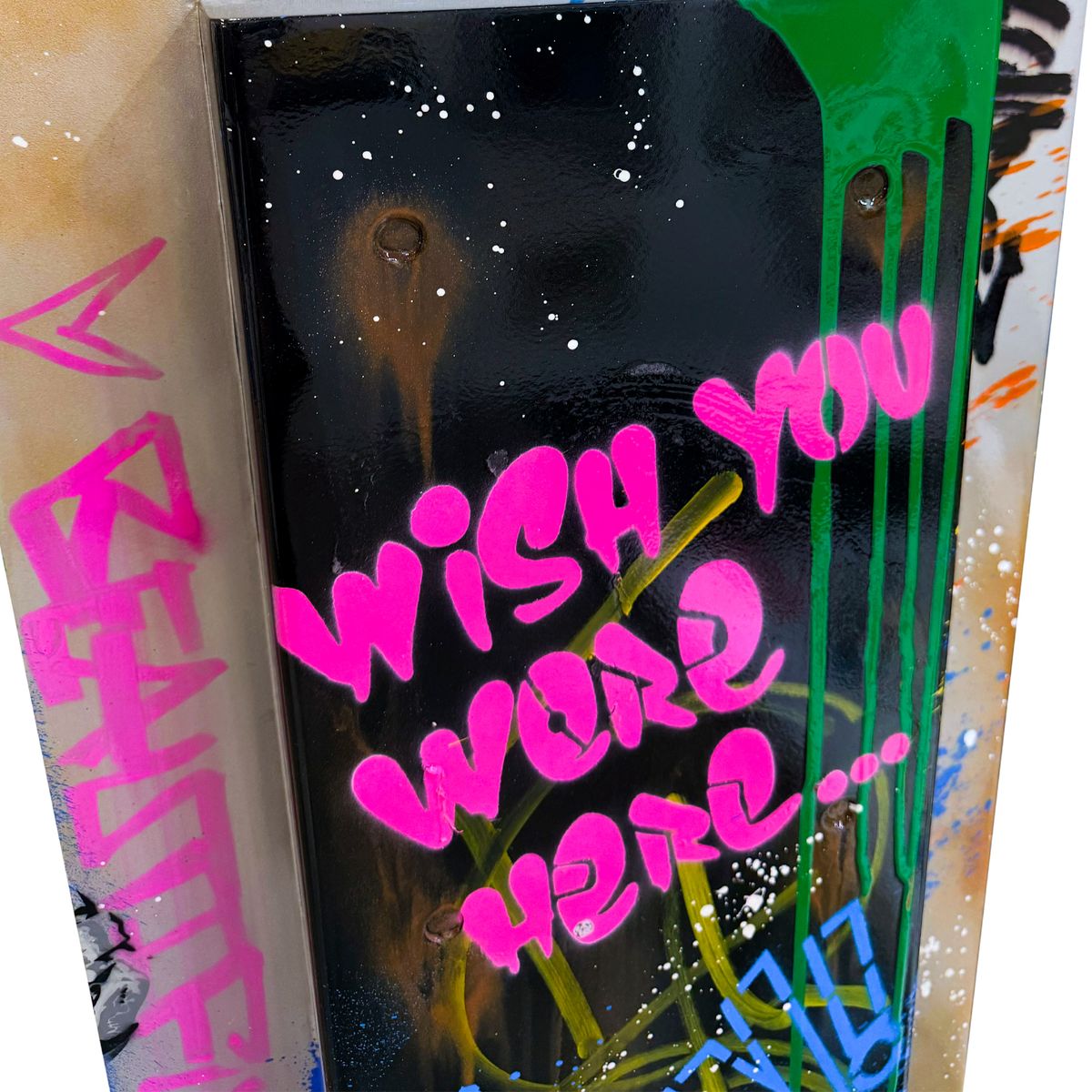 Mr. Brainwash- Stencil and Mixed Media on Fiberglass Sculpture with Metal base "Payphone, 2026"
