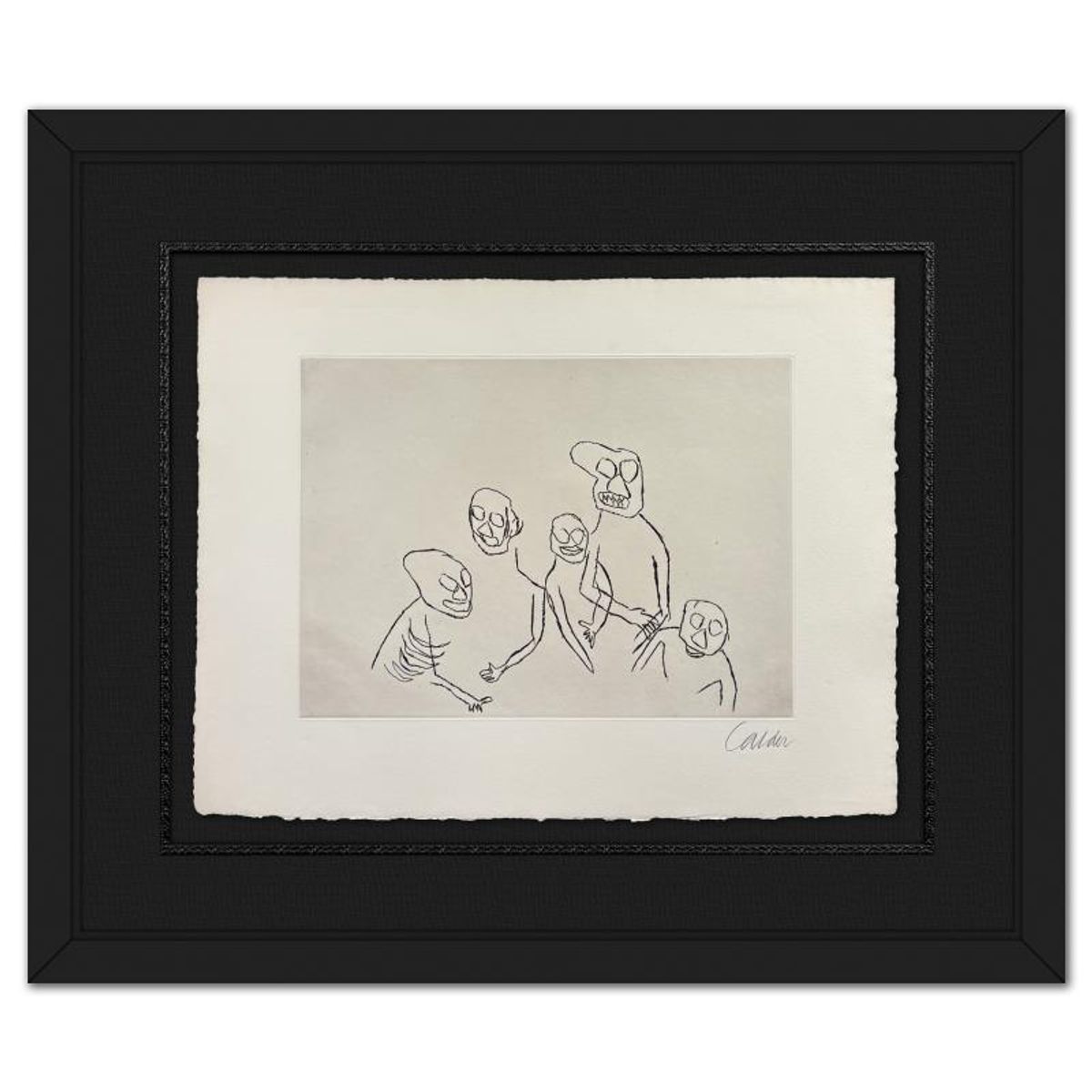 Alexander Calder (1898-1976), Framed Etching, Hand Signed from the "Santa Claus" Portfolio with Letter of Authenticity.