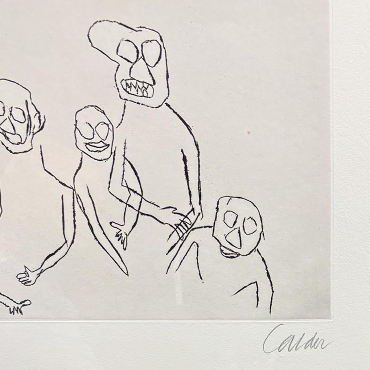 Alexander Calder (1898-1976), Framed Etching, Hand Signed from the "Santa Claus" Portfolio with Letter of Authenticity.