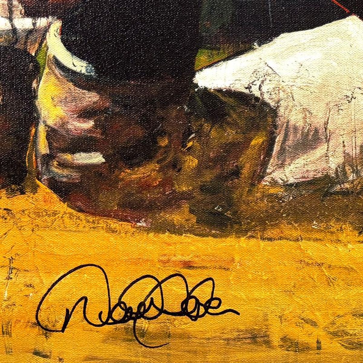 Stephen Holland, "Derek Jeter Making the Tag" Hand Enhanced Limited Edition on Canvas, AP Numbered 10/22 and Hand Signed by the Artist and Derek Jeter with Certificate of Authenticity.