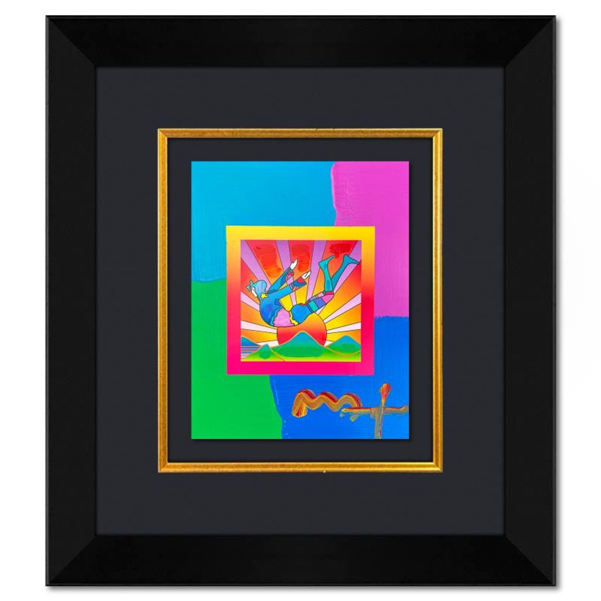 Peter Max (1937-2026), "Cosmic Flyer" Framed One-of-a-Kind Acrylic Mixed Media, Hand Signed with Registration Number Certifying Authenticity