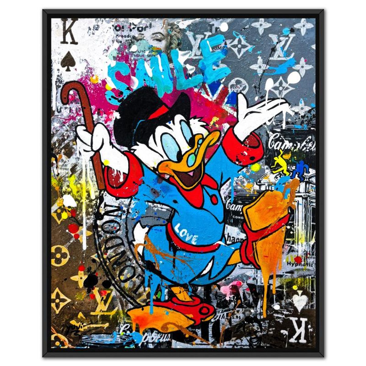 Yuvi, "Smile" Framed Hand Embellished Limited Edition on Canvas, Numbered 15/45 and Hand Signed with Letter of Authenticity.