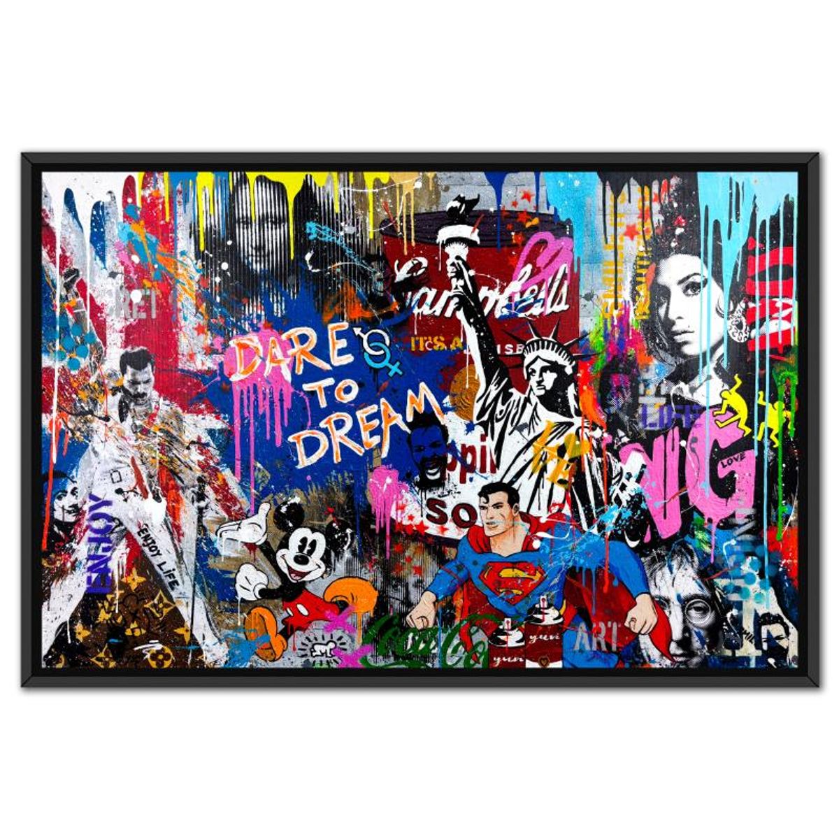Yuvi, "Dare to Dream" Framed Hand Embellished Limited Edition on Canvas, Numbered 3/9 and Hand Signed with Letter of Authenticity.