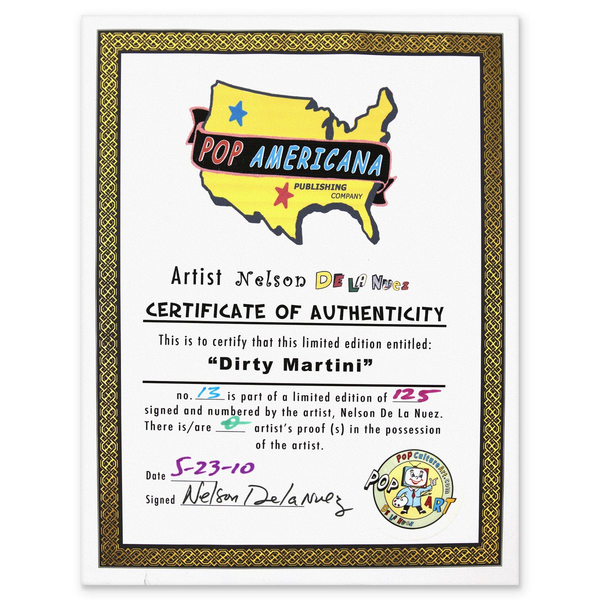 Nelson De La Nuez- Giclee on canvas "Dirty Martini"