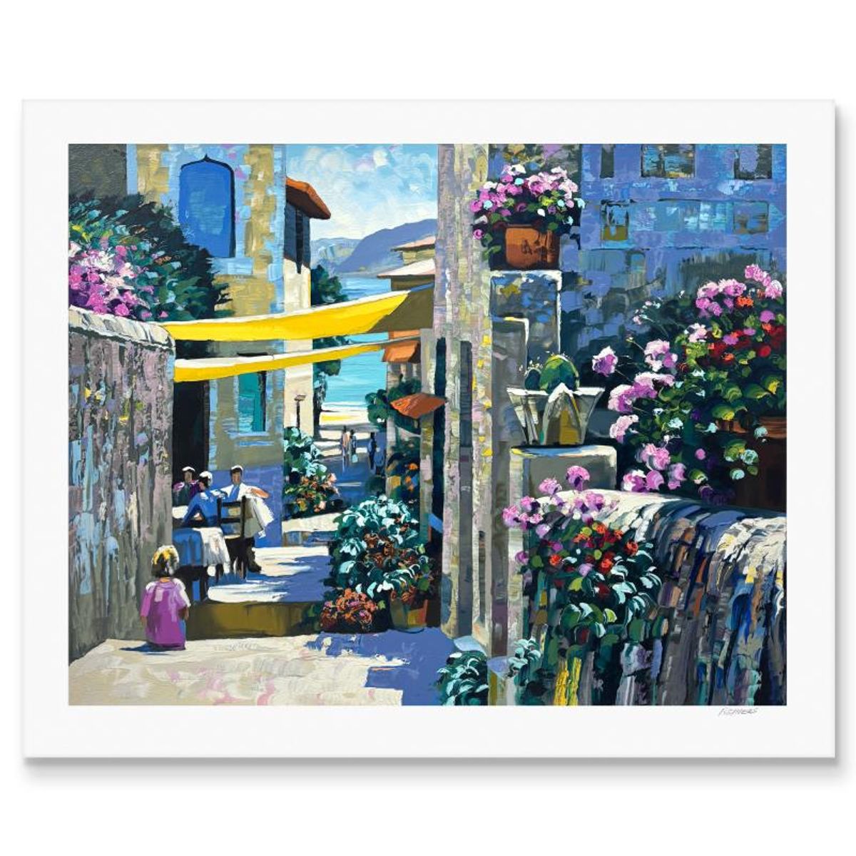 Howard Behrens (1933-2014), "Seaside" Limited Edition Serigraph on Canvas, Numbered and Hand Signed with Certificate of Authenticity.