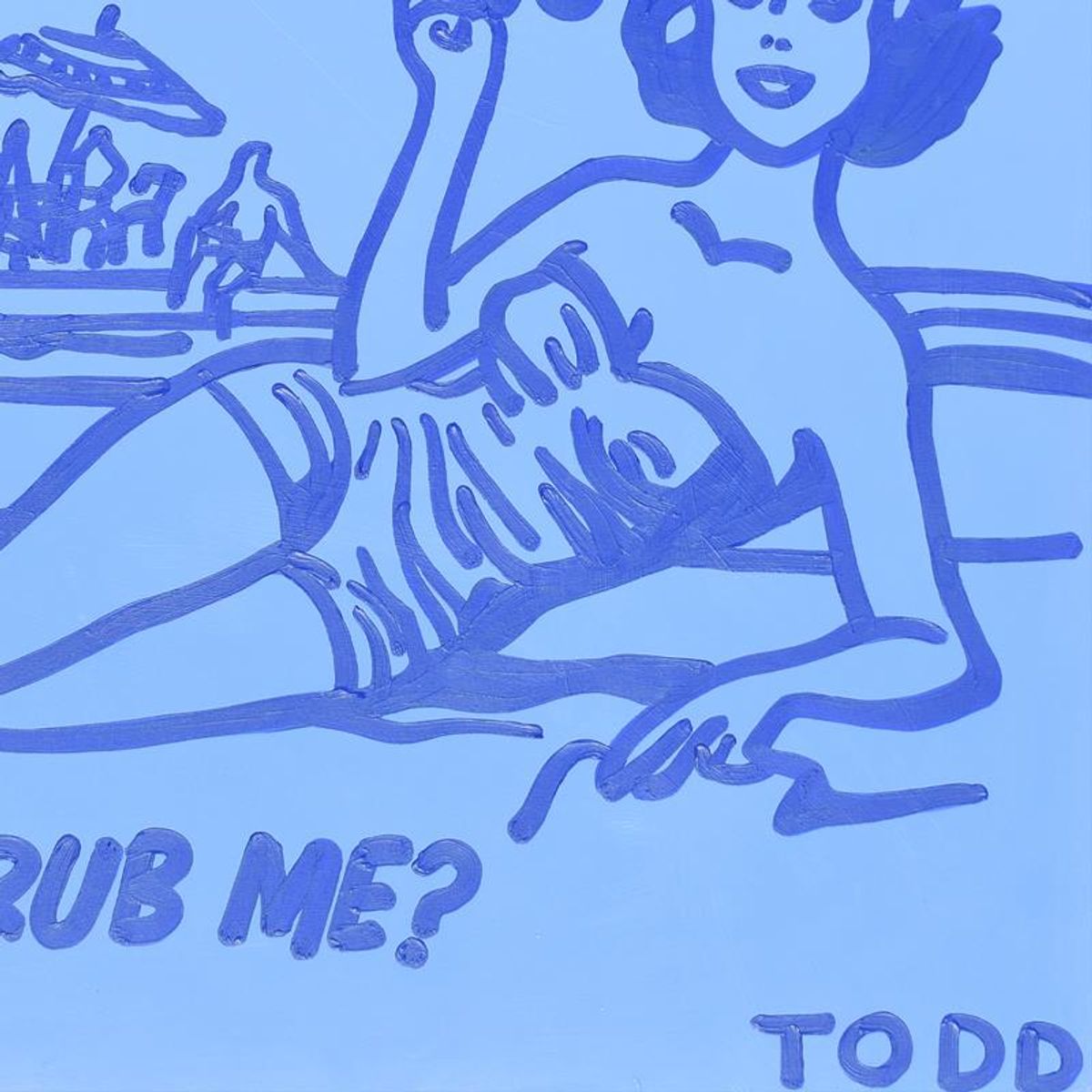 Todd Goldman, "Want To Rub Me" Original Acrylic Painting on Gallery Wrapped Canvas (60" x 48"), Hand Signed with Letter of Authenticity.