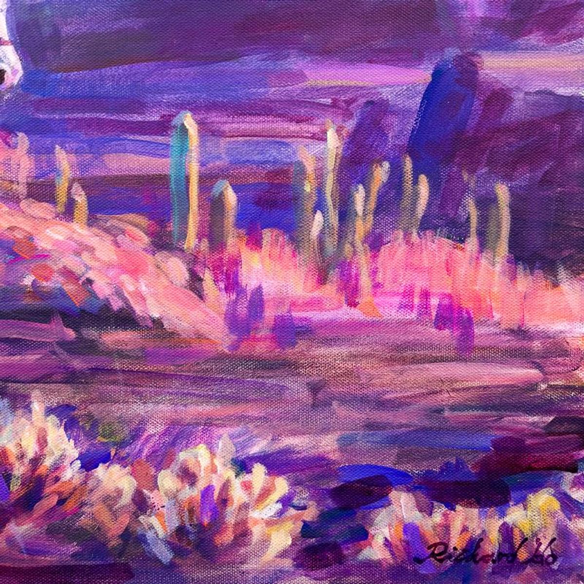 Richard Ho, "Across the Painted Desert" Original Acrylic Painting on Canvas, Hand Signed with Letter of Authenticity.