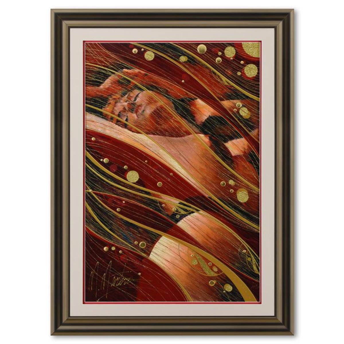 Martiros Manoukian, "Majestic Tapestry" Framed Limited Edition Mixed Media Silkscreen, Numbered and Hand Signed with Letter of Authenticity.