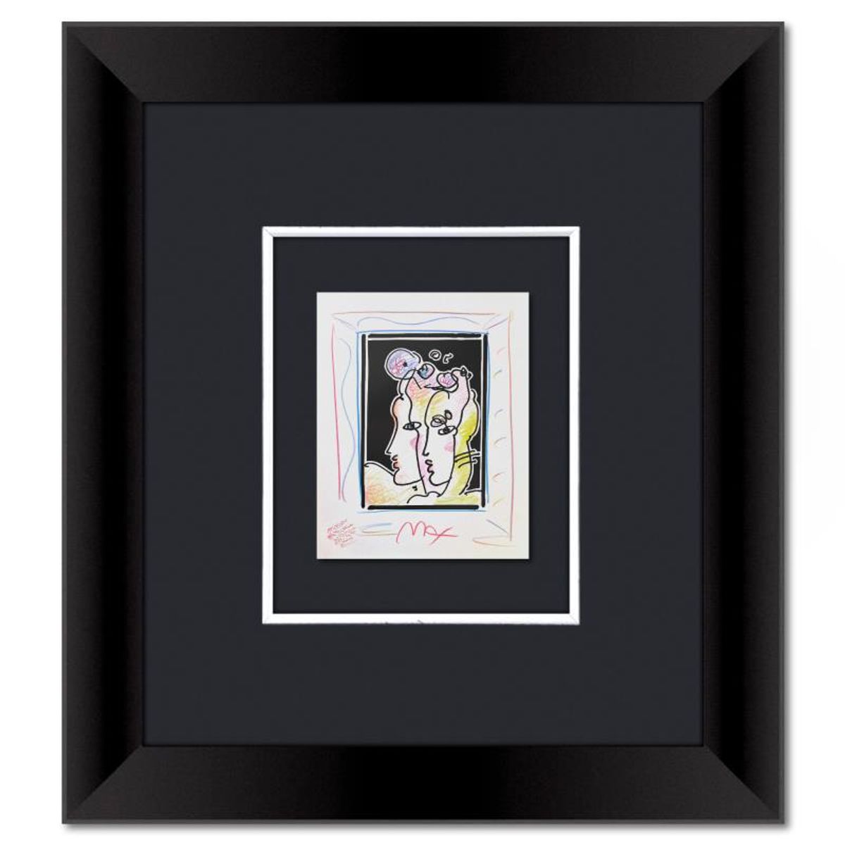 Peter Max (1937-2026), Framed One-of-a-Kind Mixed Media, Hand Signed with Registration Number Certifying Authenticity.