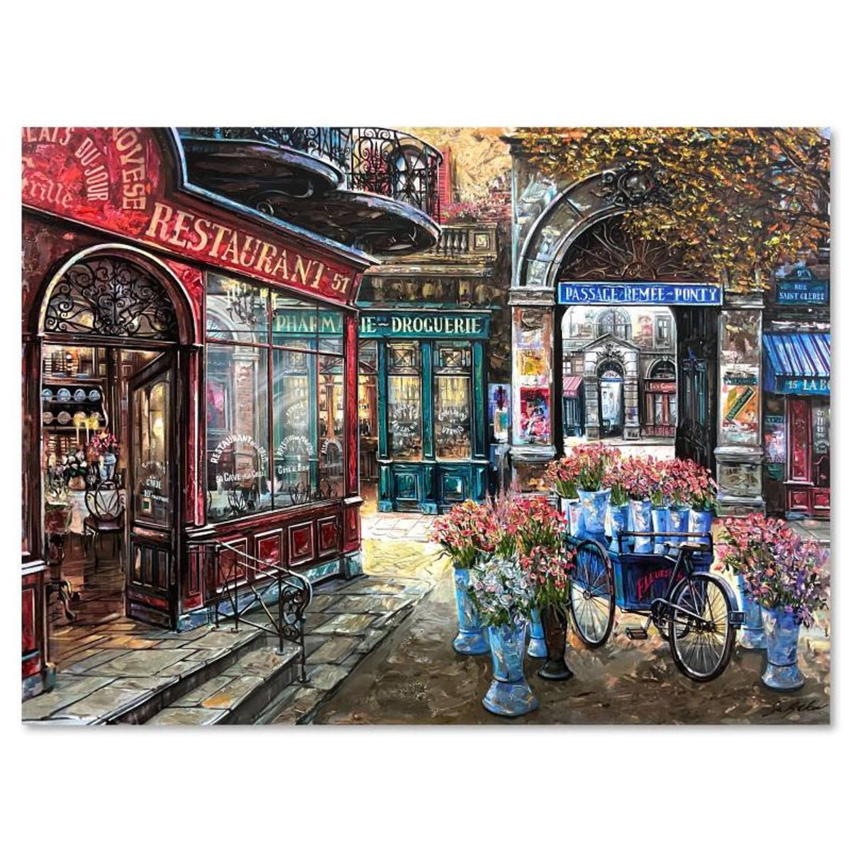Vadik Suljakov, "Passage Remee-Ponty" Hand Embellished Limited Edition Printer's Proof on Canvas (30" x 40"), Numbered Inverso 1/5 and Hand Signed with Letter of Authenticity.