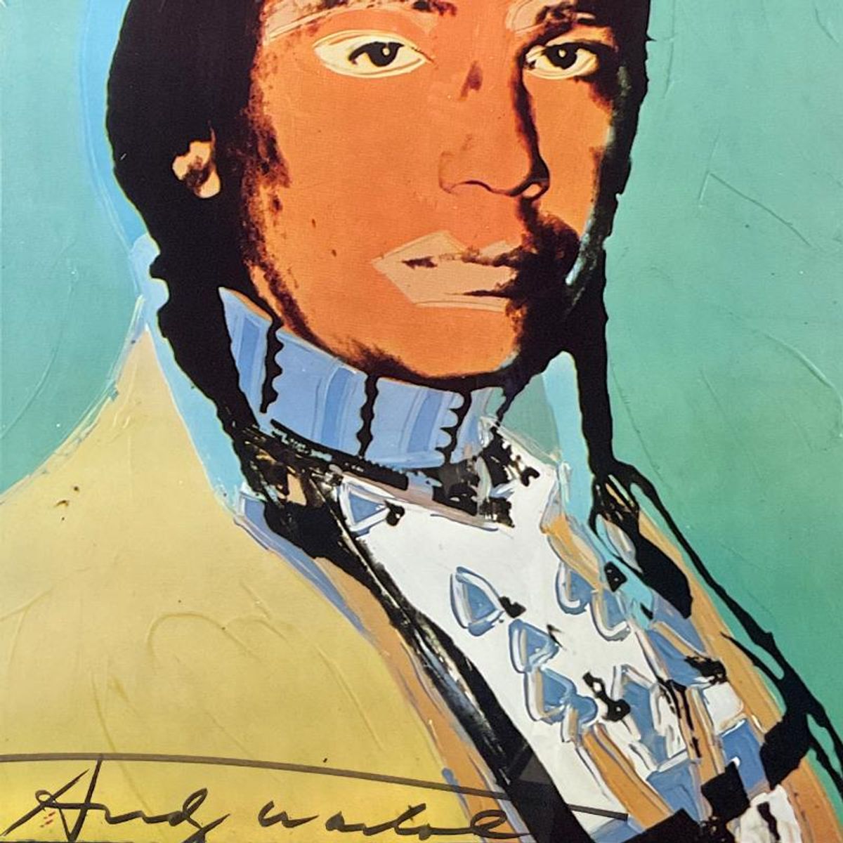 Andy Warhol (1928-1987), "The American Indian Series (Black)" Framed Vintage Poster (51" x 33") from Ace Gallery (1976), Hand Signed with Letter of Authenticity.