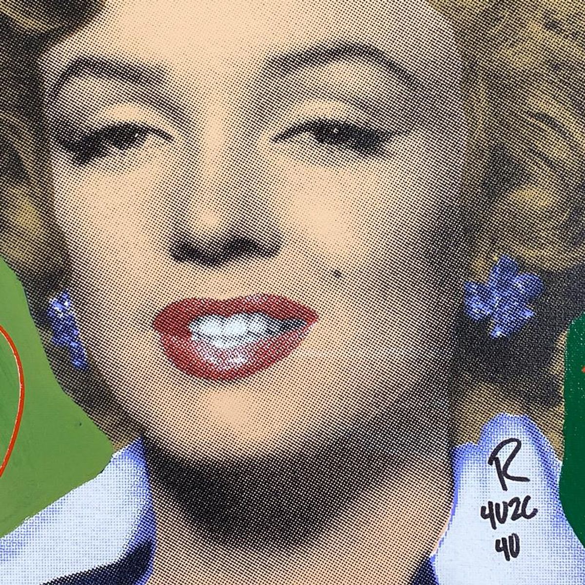 "Ringo" Daniel Funes, "Marilyn Classic" Framed One-of-a-Kind Mixed Media on Canvas, Hand Signed with Letter of Authenticity.
