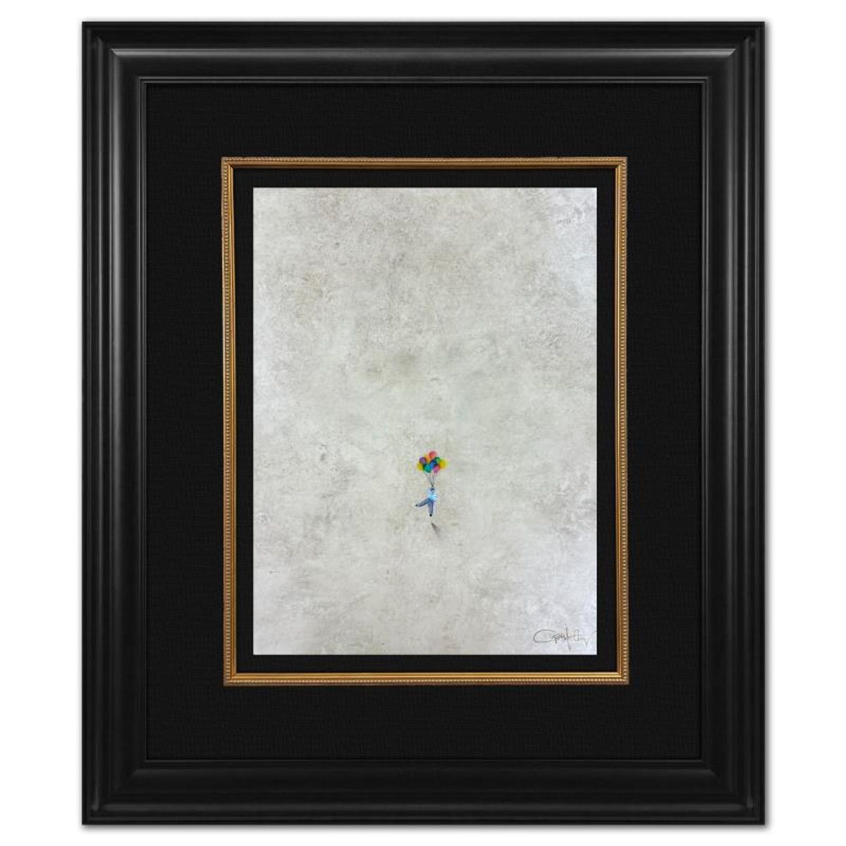 Craig Alan, "Fragments (Populous)" Framed Original Mixed Media on Vintage Wallpaper, Hand Signed with Letter of Authenticity.