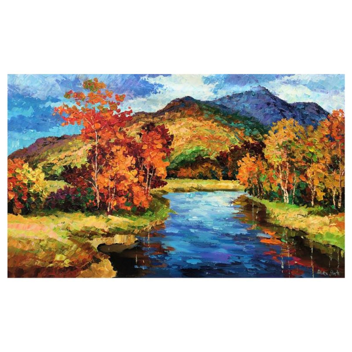 Alexander Antanenka, "River Flows" Original Painting on Canvas, Hand Signed with Letter of Authenticity.