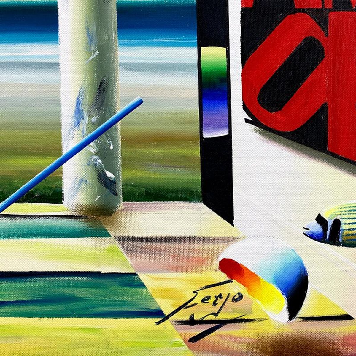 Ferjo, Original Acrylic Painting on Canvas, Hand Signed with Letter of Authenticity.