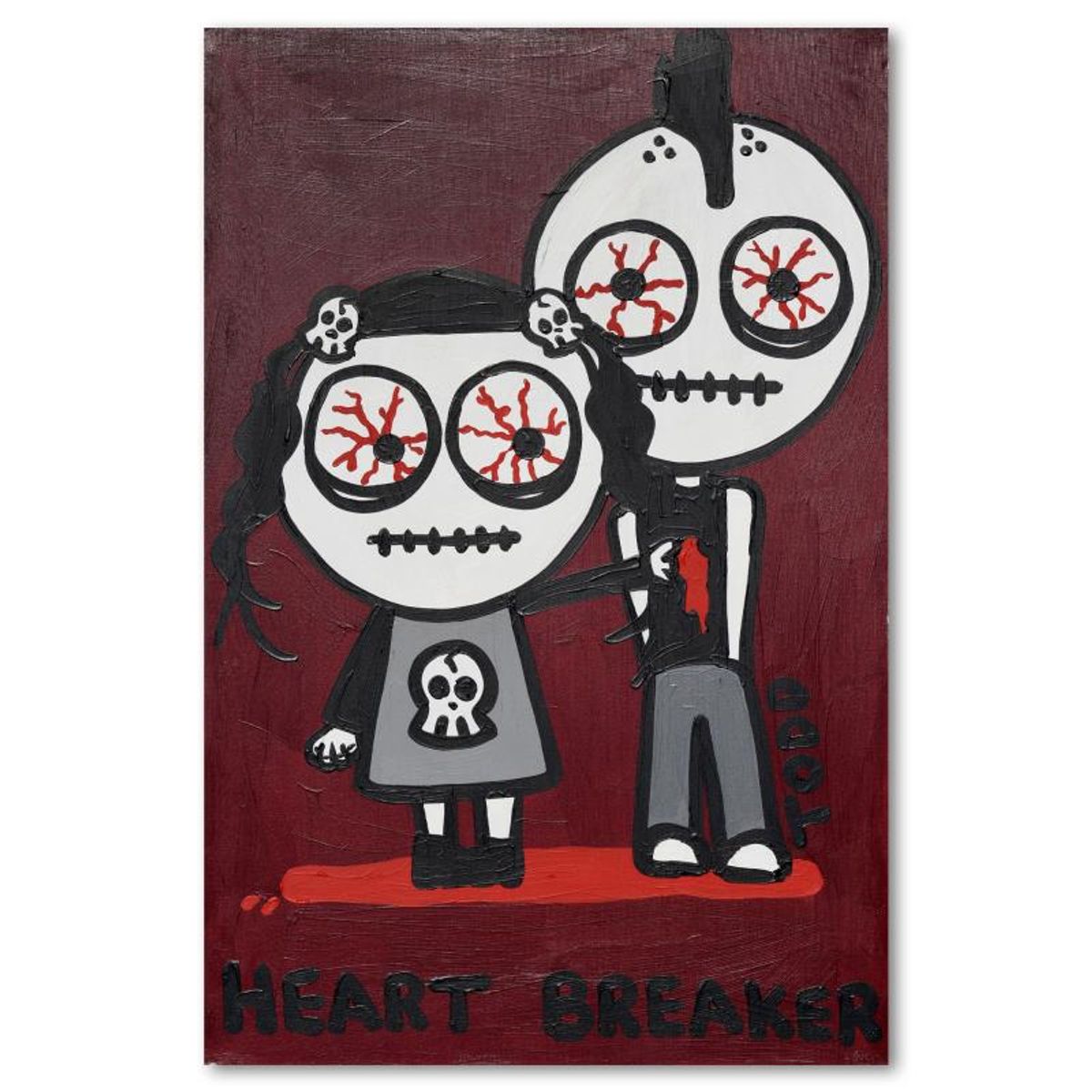 Todd Goldman, "Heart Breaker" Original Acrylic Painting on Gallery Wrapped Canvas (24" x 36"), Hand Signed with Letter of Authenticity.