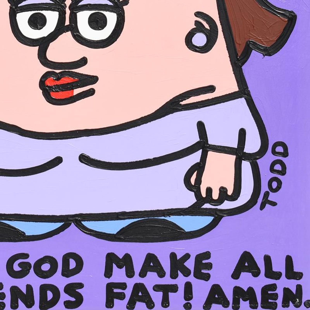 Todd Goldman, "Please God" Original Acrylic Painting on Gallery Wrapped Canvas (48" x 48"), Hand Signed with Letter of Authenticity.