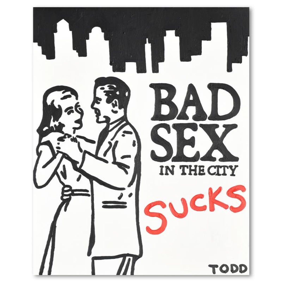 Todd Goldman, "Bad Sex In the City" Original Acrylic Painting on Gallery Wrapped Canvas (48" x 60"), Hand Signed with Letter of Authenticity.