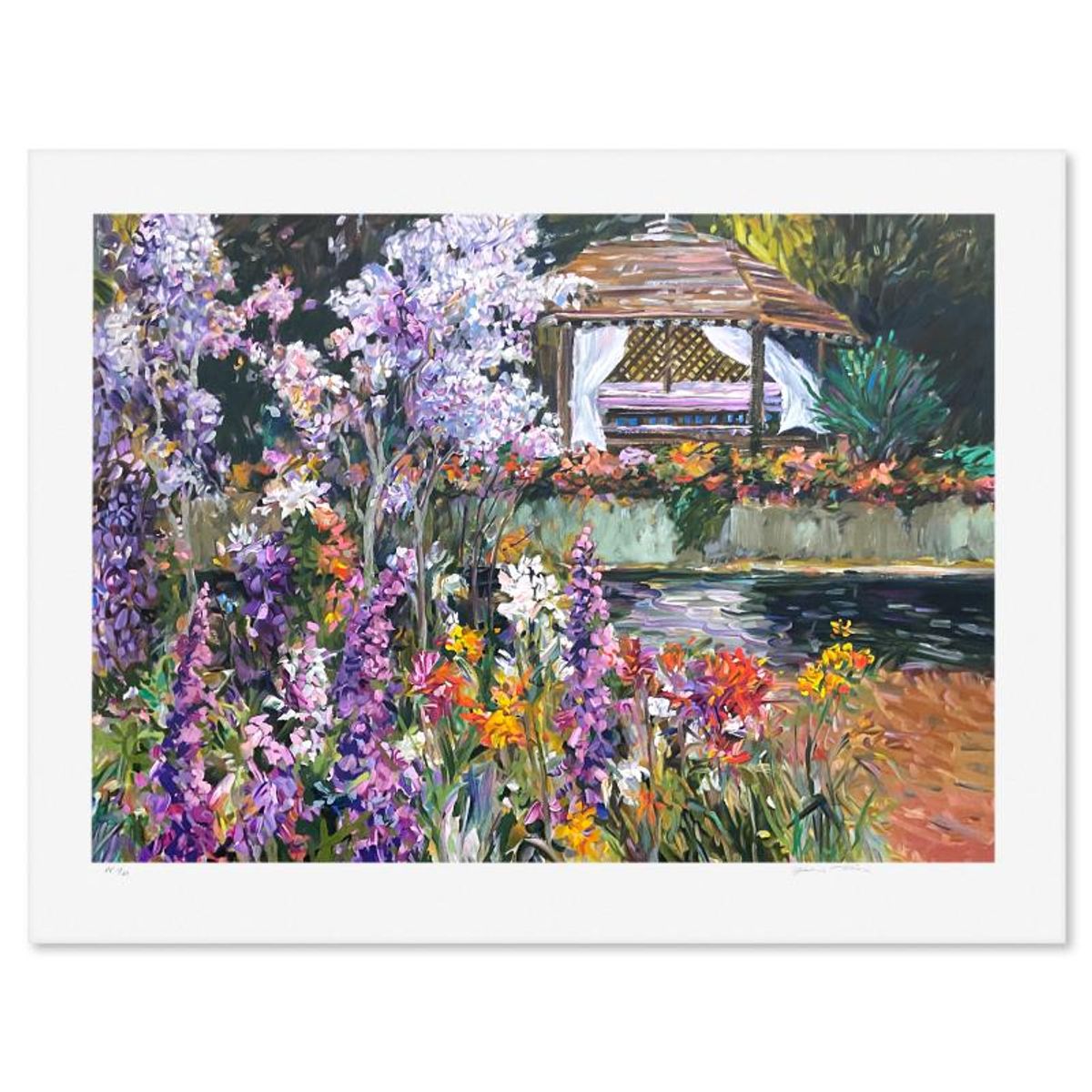 Henri Plisson (1933-2006), "The Gazebo" Limited Edition Serigraph, Numbered 1/21 and Hand Signed with Letter of Authenticity