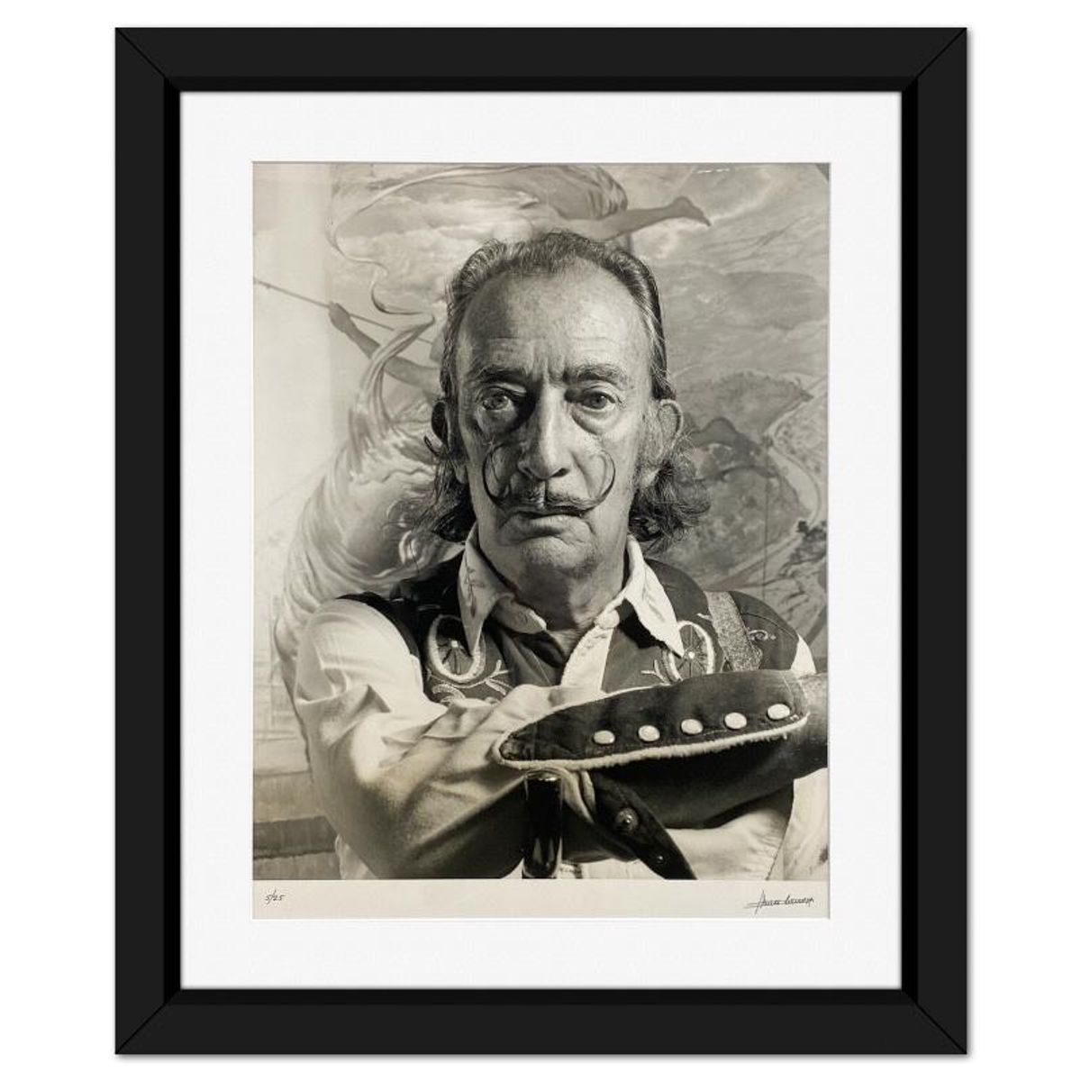 Marc Lacroix (1927-2007), "Dali's Stare" Framed Hand Signed Limited Edition Photograph, Numbered 5/25 with Letter of Authenticity.