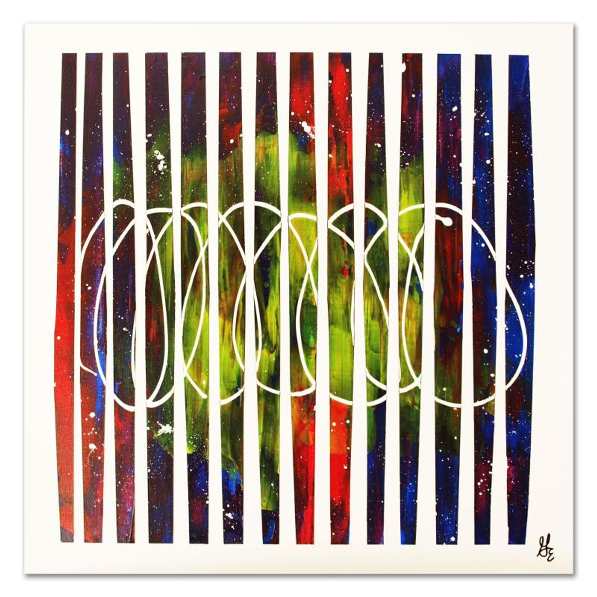 George Marlowe, "Aurora Borealis 1" Original Acrylic Painting on Canvas, Hand Signed with Letter of Authenticity