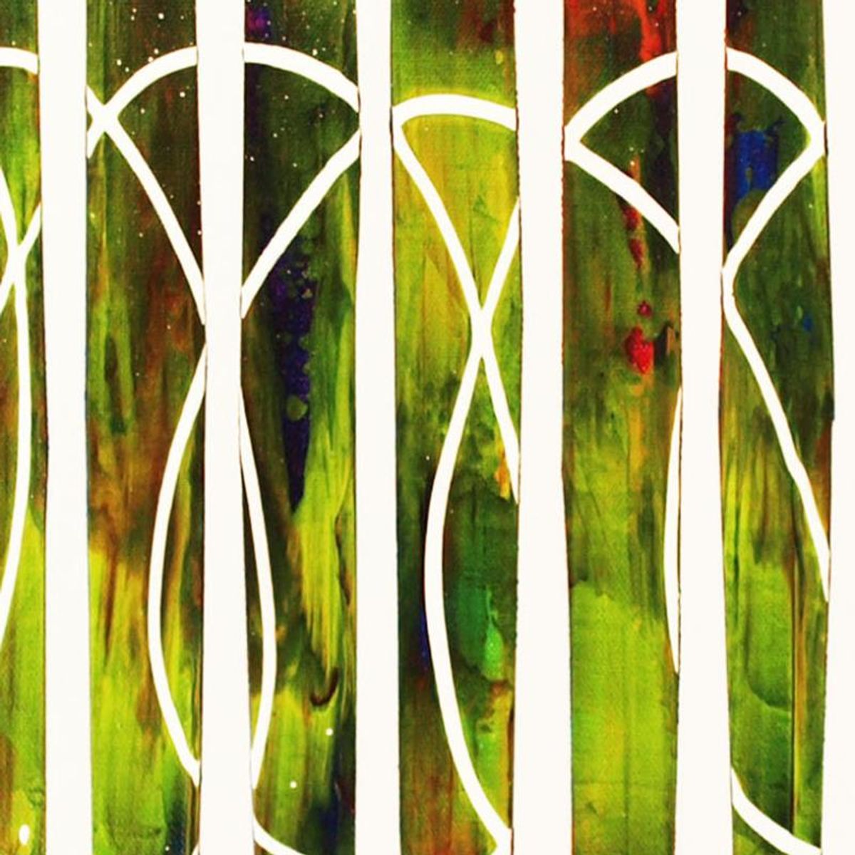 George Marlowe, "Aurora Borealis 1" Original Acrylic Painting on Canvas, Hand Signed with Letter of Authenticity