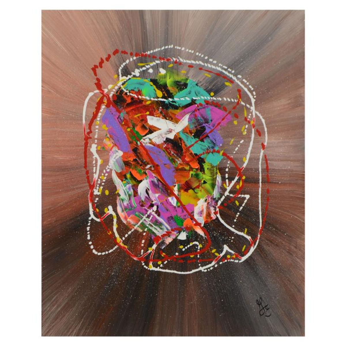 George Marlowe (d. 2026), "Fiesta" Hand Signed Original Acrylic Painting on Canvas with Certificate of Authenticity.