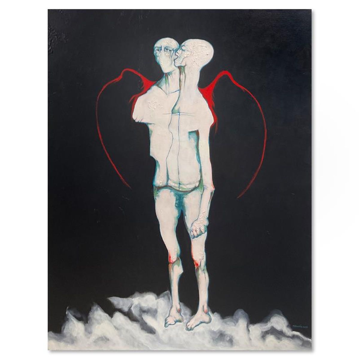 Milton Berwin (1925-2023), Original Painting on Canvas (62" x 48"), Hand Signed with Letter of Authenticity.