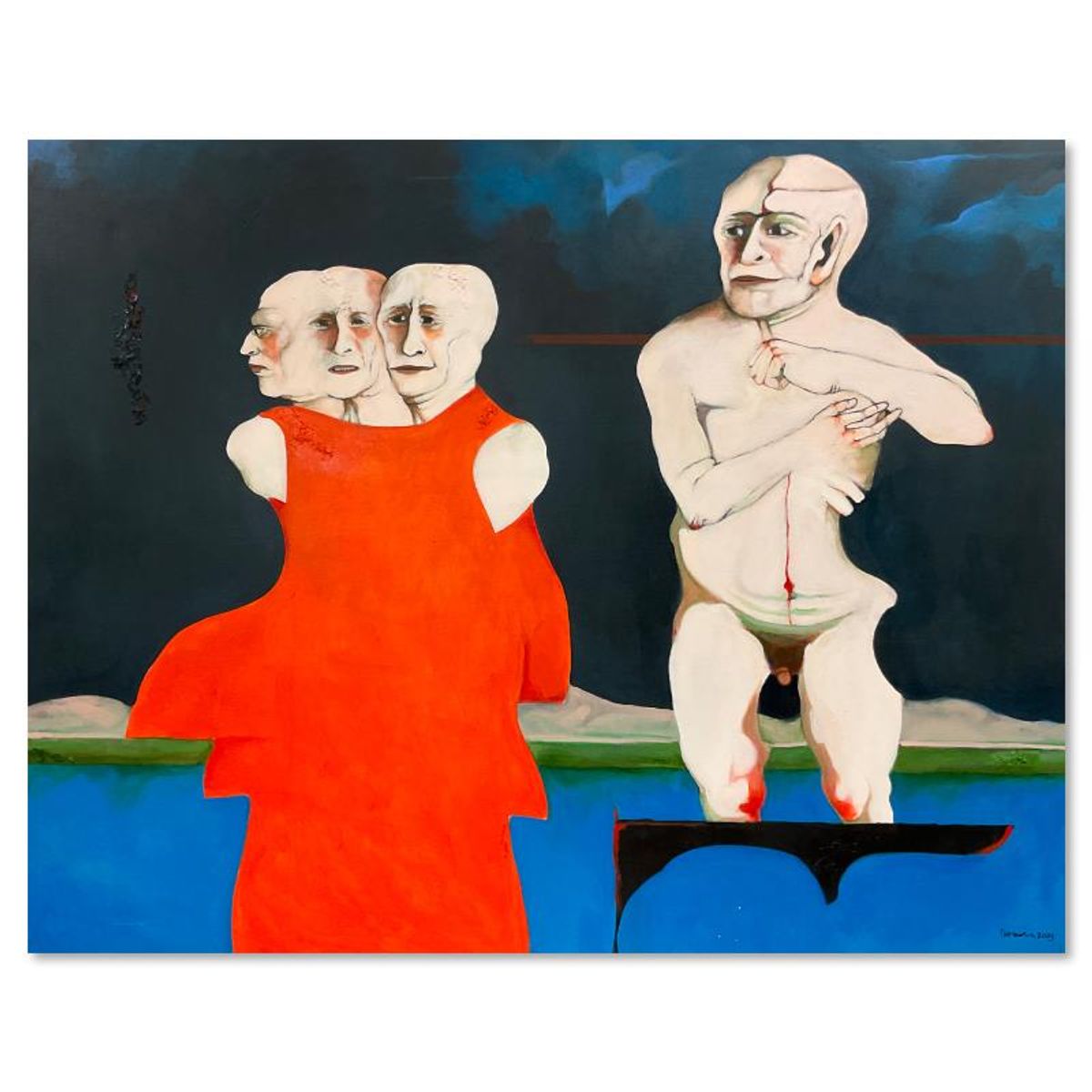 Milton Berwin (1925-2023), Original Painting on Canvas (52" x 66"), Dated 2003 and Hand Signed with Letter of Authenticity.