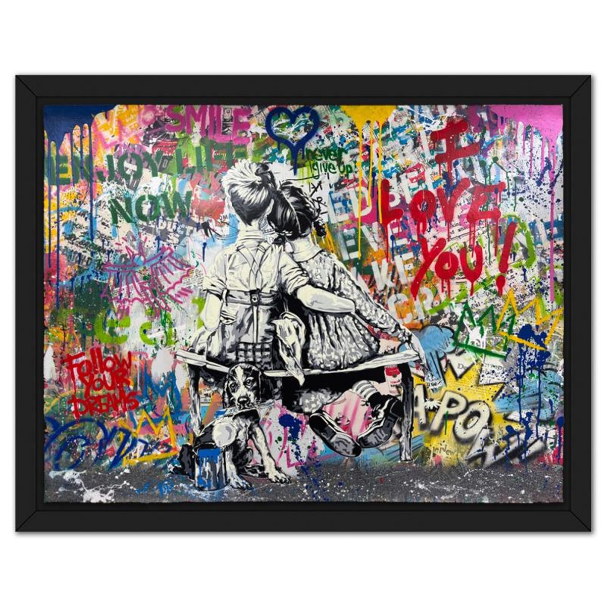 Mr Brainwash, '"Work Well Together" Framed Mixed Media Original, Hand Signed with Certificate of Authenticity.