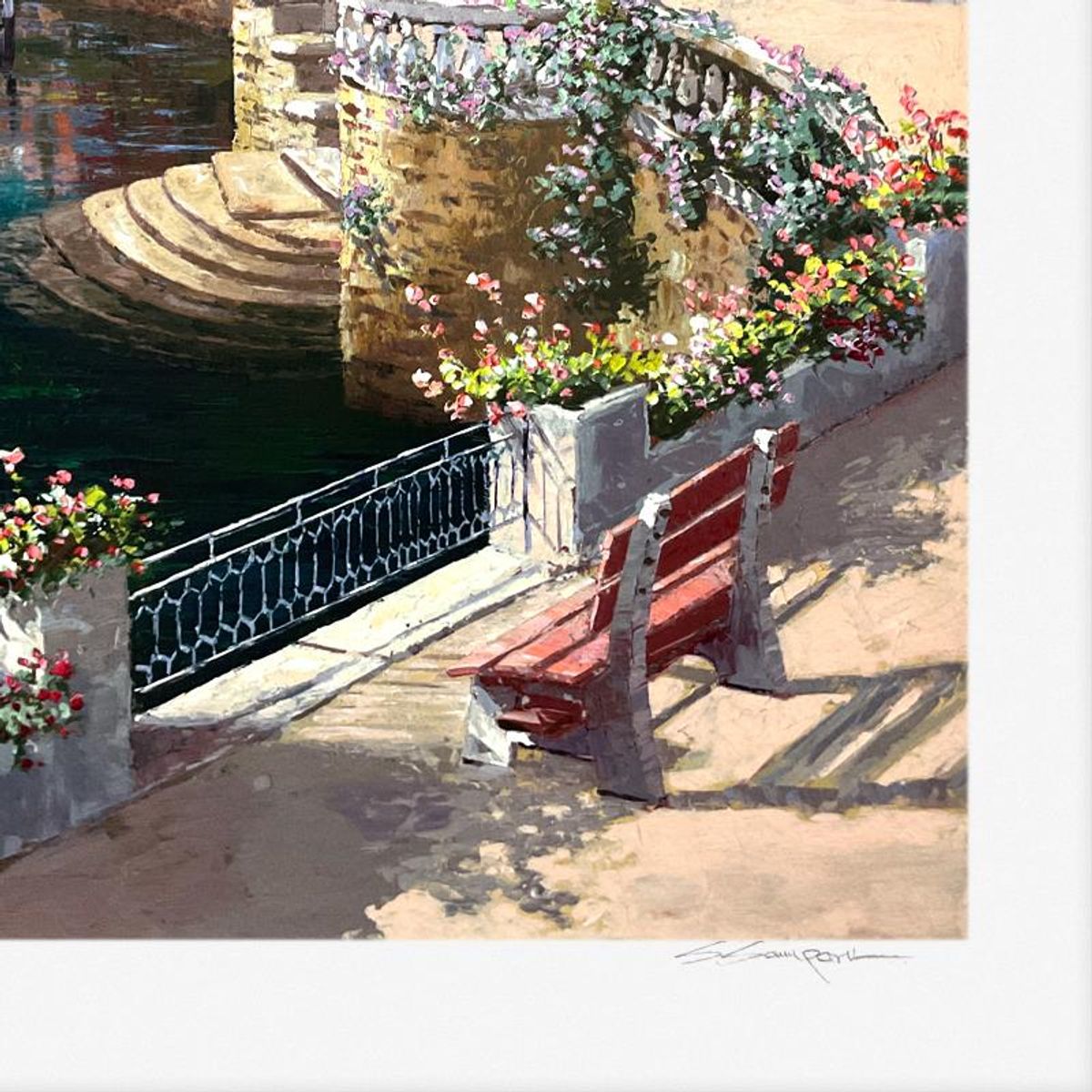 Sam Park, "Lakeside Bellagio" Limited Edition Printer's Proof Serigraph, Numbered 1/3 and Hand Signed with Letter of Authenticity.
