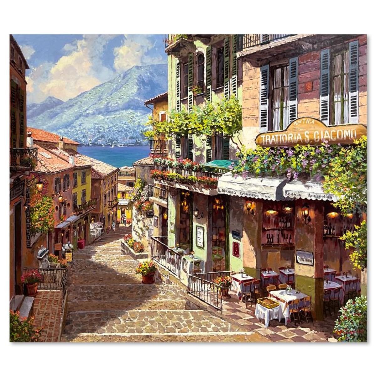 Sam Park, "Antiga Giacomo" Hand Embellished Limited Edition Printer's Proof on Canvas (36" x 46"), Numbered 1/1 and Hand Signed with Letter of Authenticity.