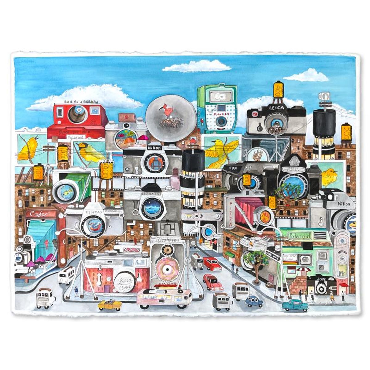 Linnea Pergola, "Clicks" Original Painting, Hand Signed with Letter of Authenticity.