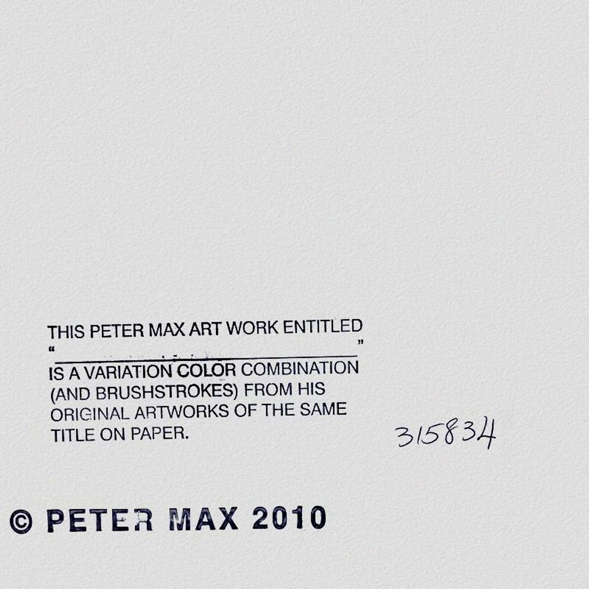 Peter Max (1937-2026), "Umbrella Man" Framed One-of-a-Kind Mixed Media, Hand Signed with Registration Number Certifying Authenticity.