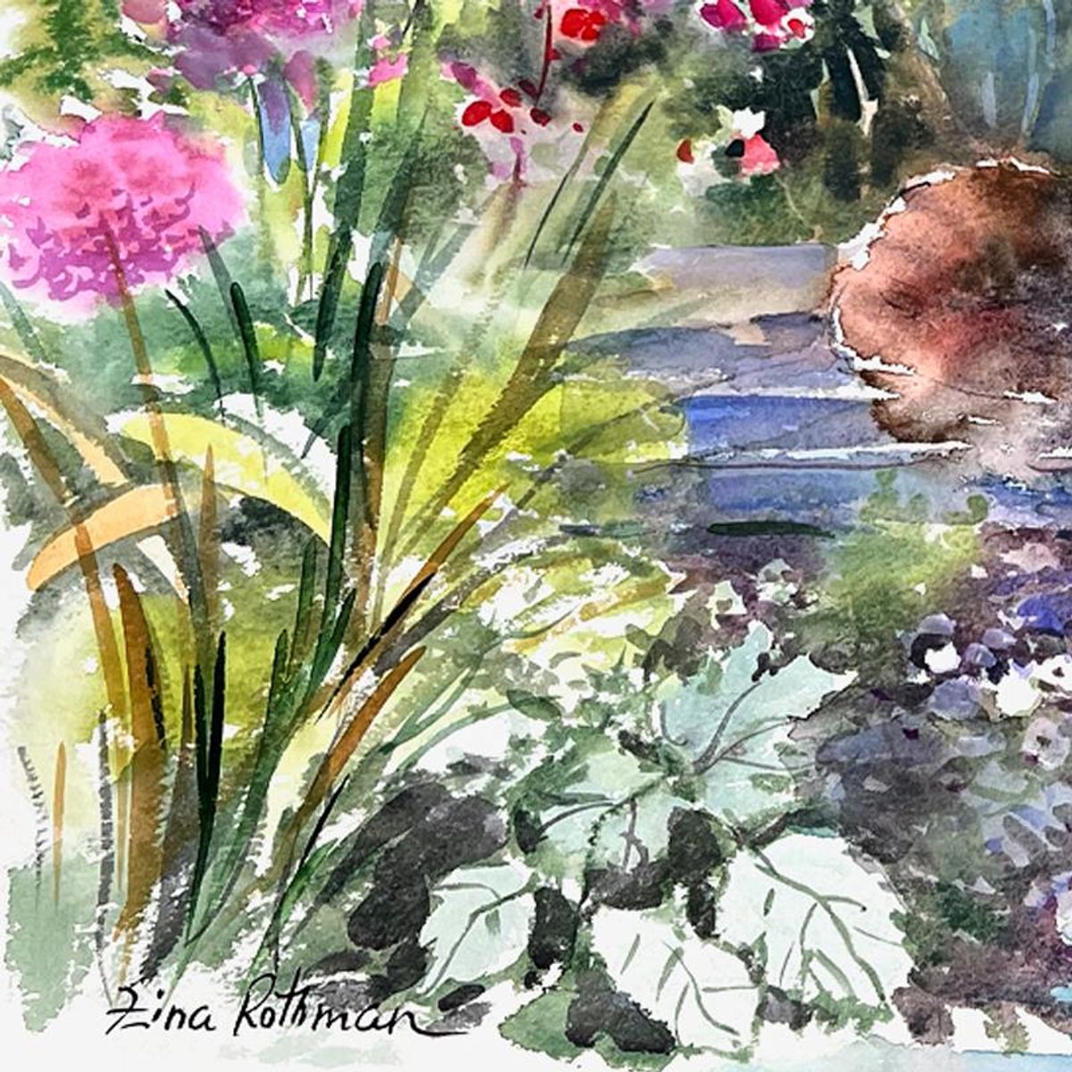 Zina Roitman, Hand Signed Original Painting with Letter of Authenticity.