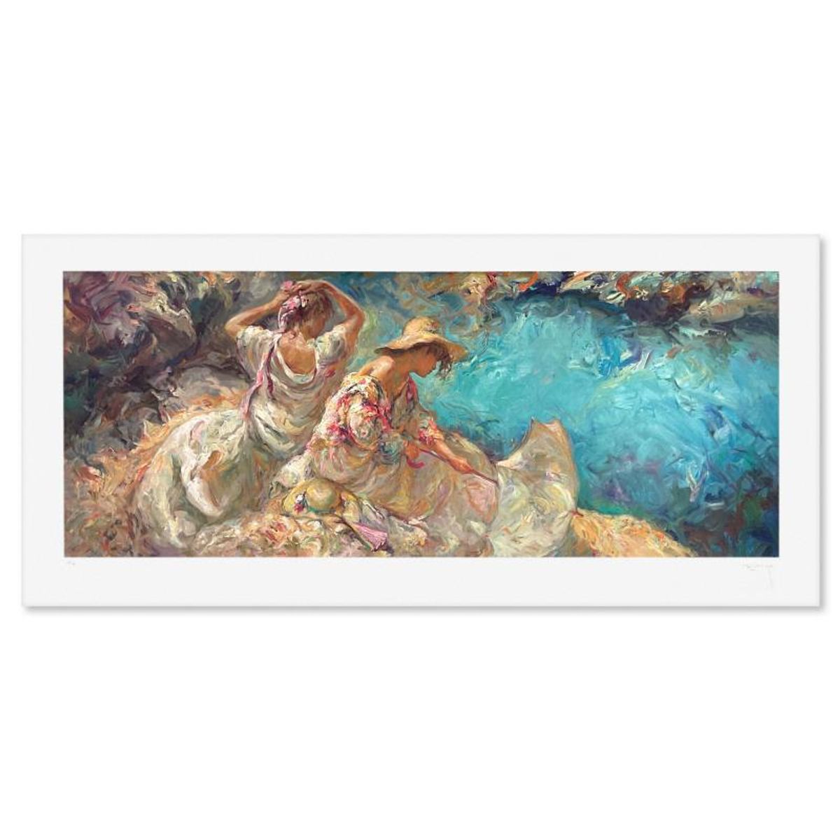 Royo, "Agosto En Mallorca" Limited Edition Printer's Proof Serigraph (18" x 45"), Numbered 1/10 and Hand Signed with Letter of Authenticity.