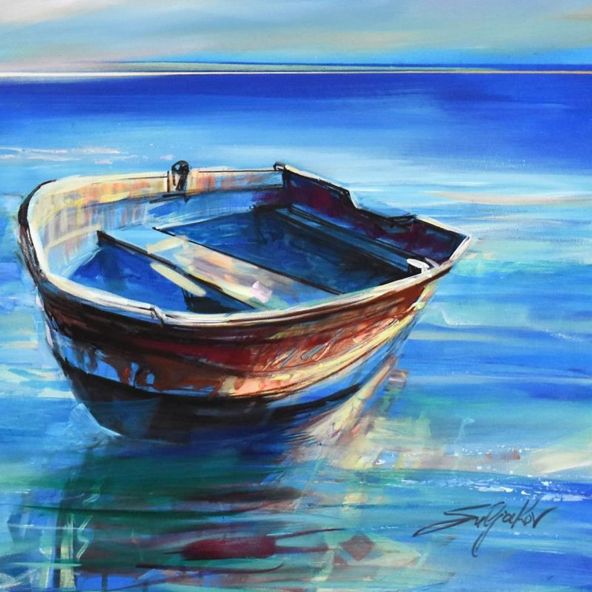 Vadik Suljakov, "Love Paradise" Original Oil Painting on Canvas, Hand Signed with Letter of Authenticity.