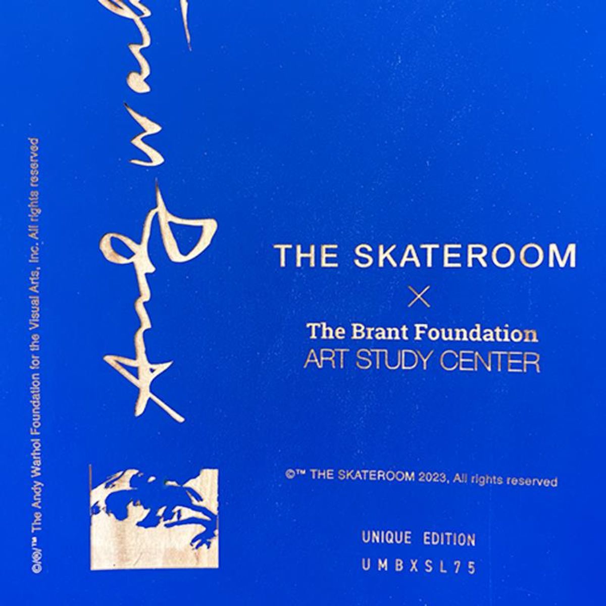 Andy Warhol (1928-1987), "Self-Portrait (Blue)" Framed One-of-a-Kind Unique Edition Skateboard, Signed Inverso with Certificate of Authenticity.