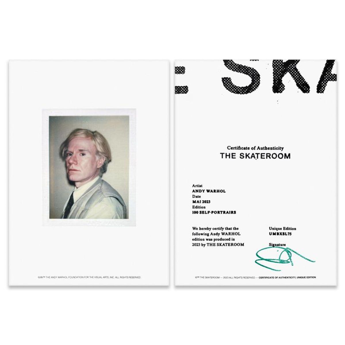 Andy Warhol (1928-1987), "Self-Portrait (Blue)" Framed One-of-a-Kind Unique Edition Skateboard, Signed Inverso with Certificate of Authenticity.
