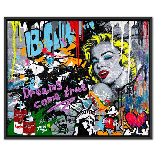 Yuvi, Framed Mixed Media Original on Canvas, Hand Signed with Letter of Authenticity.
