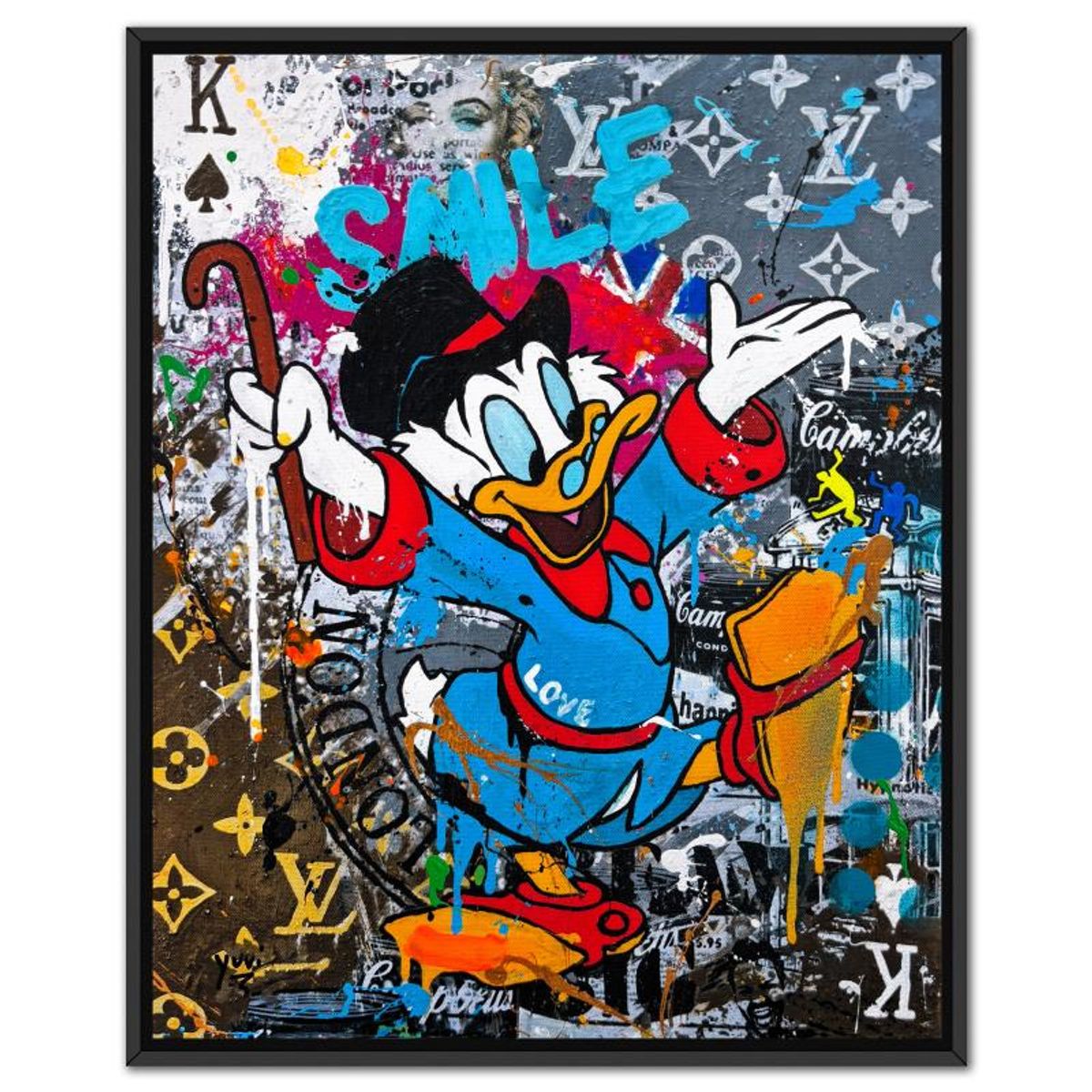 Yuvi, "Smile" Framed Hand Embellished Limited Edition on Canvas, Numbered 12/45 and Hand Signed with Letter of Authenticity.