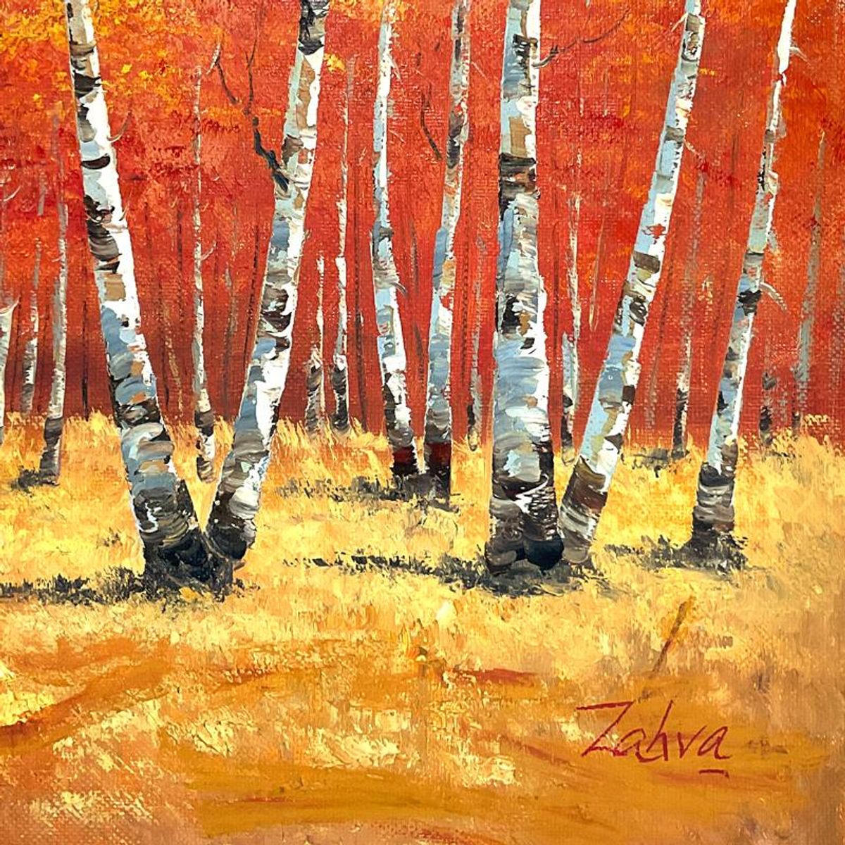 Zahra, Original Acrylic Painting on Canvas (40" x 60"), Hand Signed with Letter of Authenticity