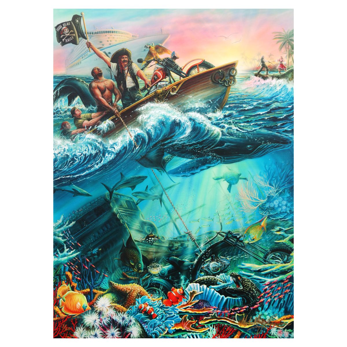 MotorMarc Lacourciere- Giclee on canvas "Hidden Treasures Beneath the Sea"